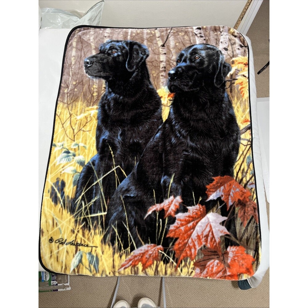 Black Labradors Dogs Fleece Throw Blanket Northwest Company Vintage Hunting